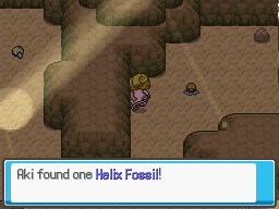 Aki found a Helix Fossil.