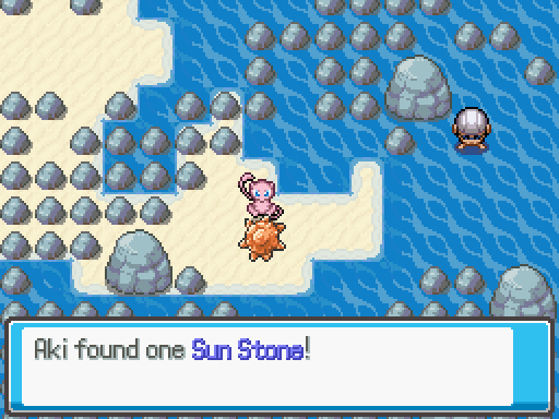 Aki found a Sun Stone.